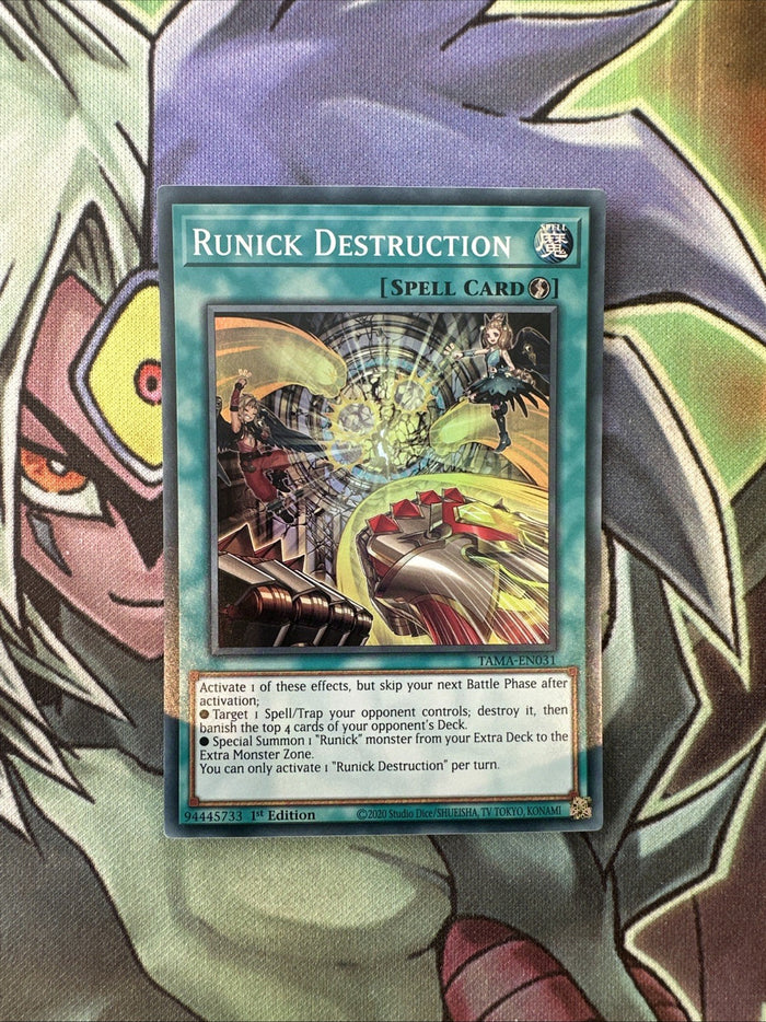 TAMA-EN031 Runick Destruction Super Rare 1st Edition NM Yugioh Card