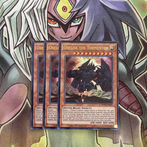 MVP1-ENSV5 x3 Obelisk the Tormentor Ultra Rare Excellent Conditon Yugioh