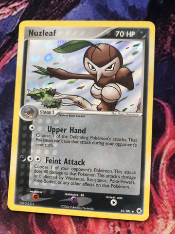 Pokemon Card Nuzleaf EX Hidden Legends Revere Holo 45/101 Near Mint