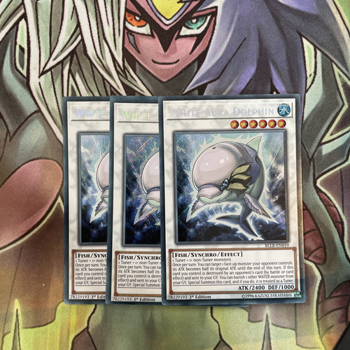 BLLR-EN019 x3 White Aura Dolphin Secret Rare Excellent Condition Yugioh