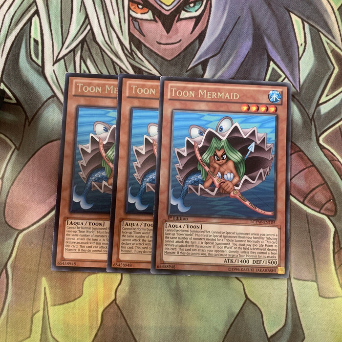 LCYW-EN105 x3 Toon Mermaid Rare Excellent Condition Yugioh