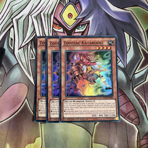 RATE-ENSE3 x3 Zoodiac Kataroost Super Rare Excellent Condition Yugioh