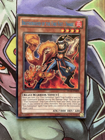 DL18-EN009 Brotherhood Of The Fire Fist - Snake Blue Rare UNL Edition NM Yugioh
