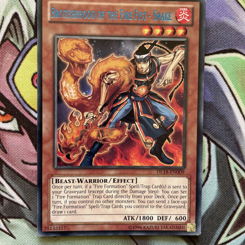 DL18-EN009 Brotherhood Of The Fire Fist - Snake Blue Rare UNL Edition NM Yugioh