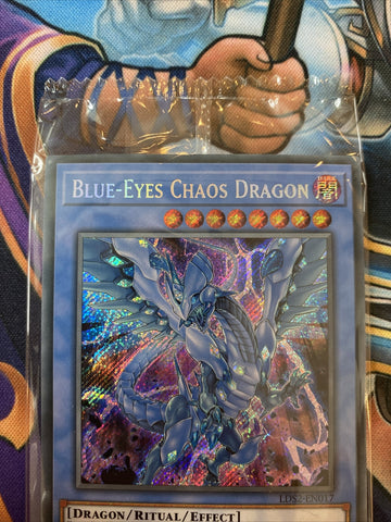 YUGIOH Blue-Eyes Chaos Dragon LDS2-EN017  1st Edition Secret Rare SEALED (back)