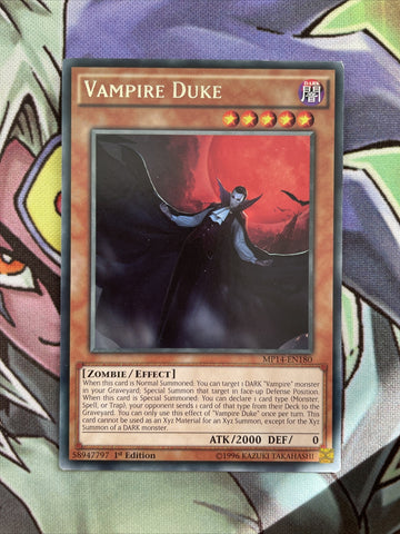 MP14-EN180 Vampire Duke Rare 1st Edition Near Mint Condition Yugioh Card