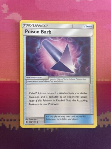 Pokemon Card Poison Barb Sun & Moon Uncommon 124/149 Near Mint