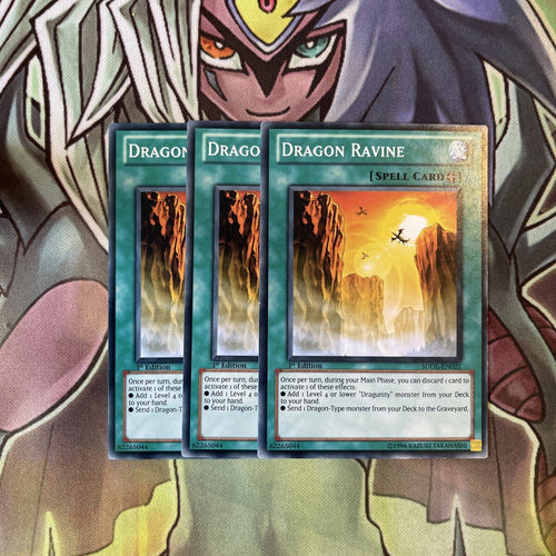 SDDL-EN021 x3 Dragon Ravine Common Excellent Condition Yugioh