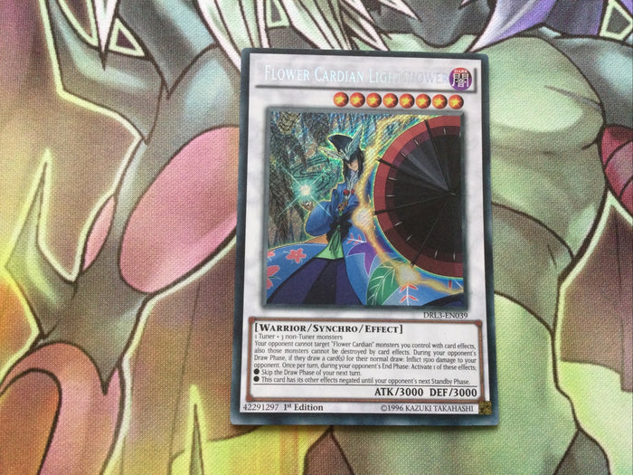 DRL3-EN039 FLOWER CARDIAN LIGHTSHOWER SECRET RARE 1ST ED HOLO NM YUGIOH CARD