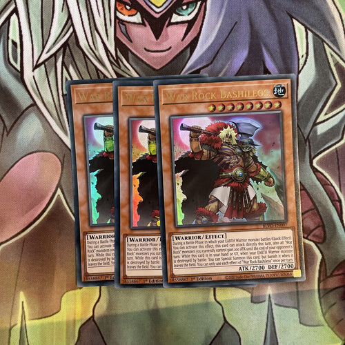 BLVO-EN097 x3 War Rock Bashileos Ultra Rare Excellent Condition Yugioh