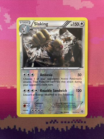 Pokemon Card Slaking Furious Fists Reverse Holo Rare 83/111 Near Mint