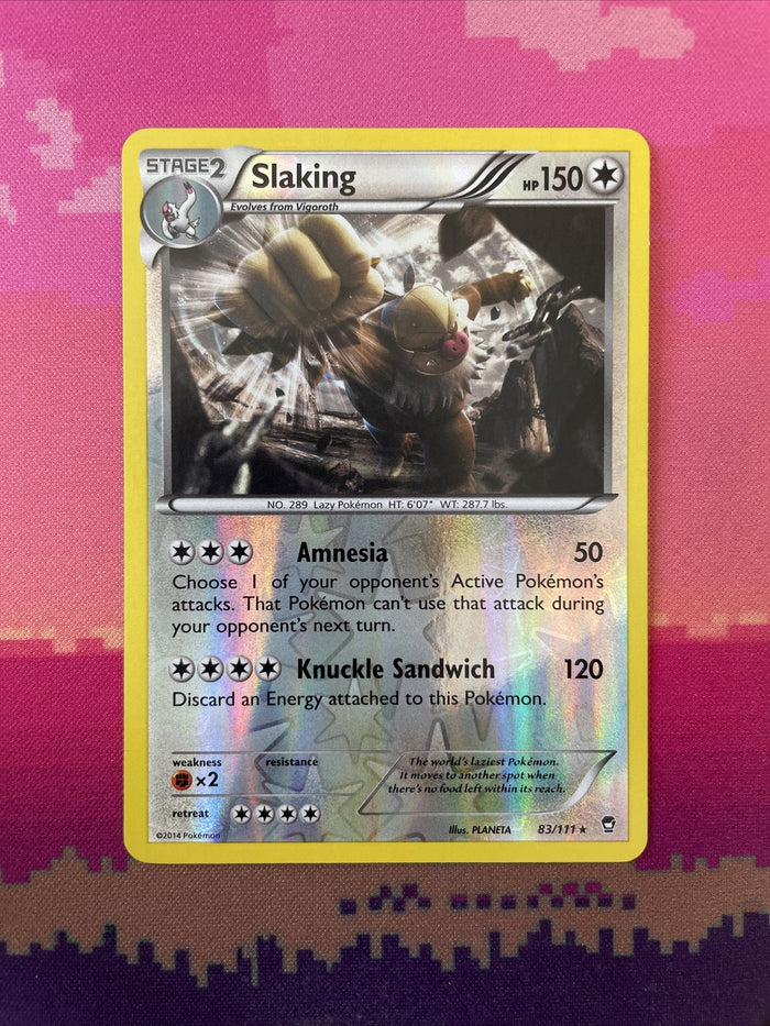 Pokemon Card Slaking Furious Fists Reverse Holo Rare 83/111 Near Mint