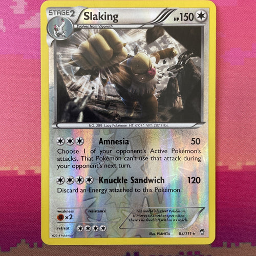 Pokemon Card Slaking Furious Fists Reverse Holo Rare 83/111 Near Mint