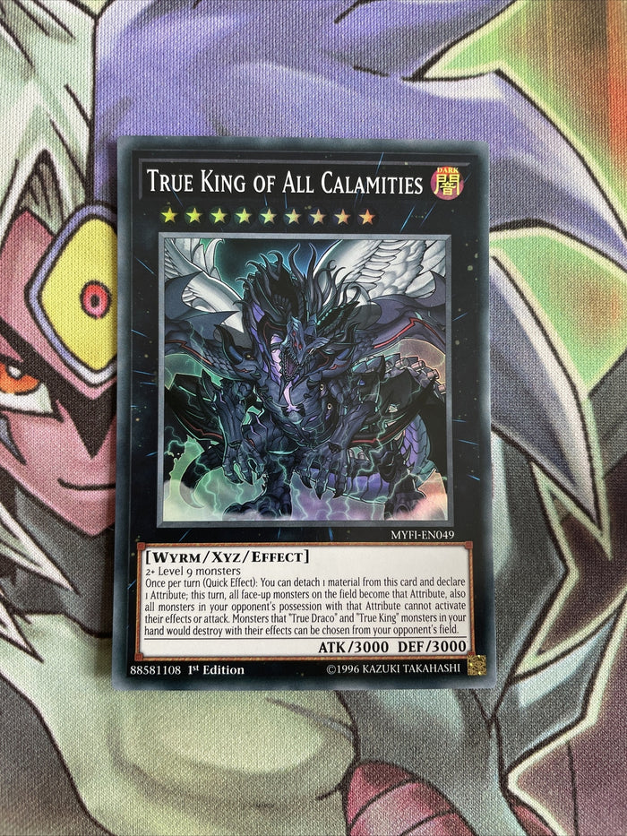 MYFI-EN049 True King Of All Calamities Super Rare 1st Edition NM Yugioh Card