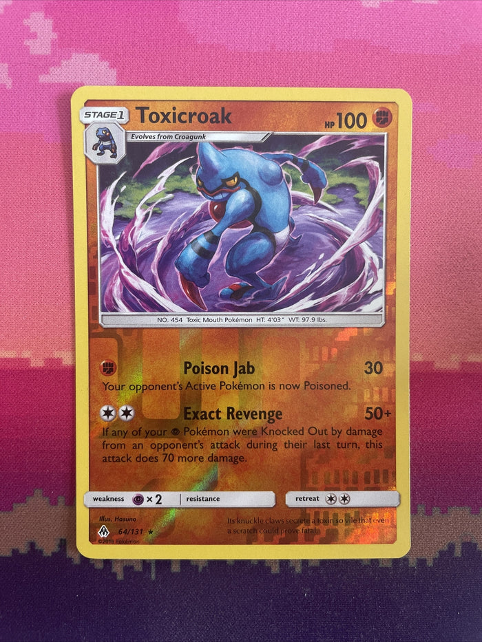 Pokemon Card Toxicroak Forbidden Light Reverse Holo Rare 64/131 Near Mint