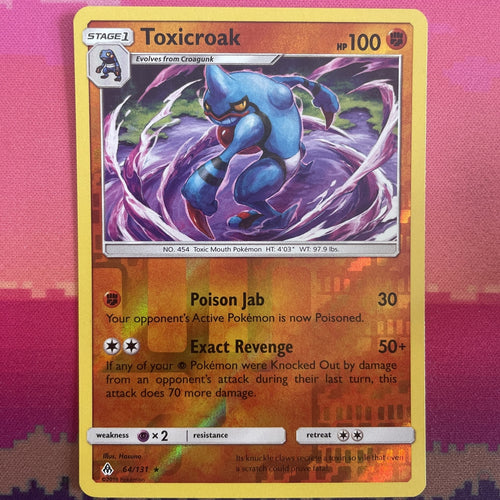 Pokemon Card Toxicroak Forbidden Light Reverse Holo Rare 64/131 Near Mint