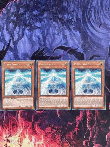 LED3-EN013 Yugioh 3x Rare Cyber Pharos 1st Edition (NM)