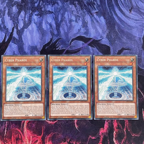 LED3-EN013 Yugioh 3x Rare Cyber Pharos 1st Edition (NM)