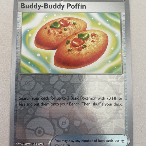 Pokemon Buddy Buddy Poffin 144/162 Reverse Holo - Temporal Forces Packfresh