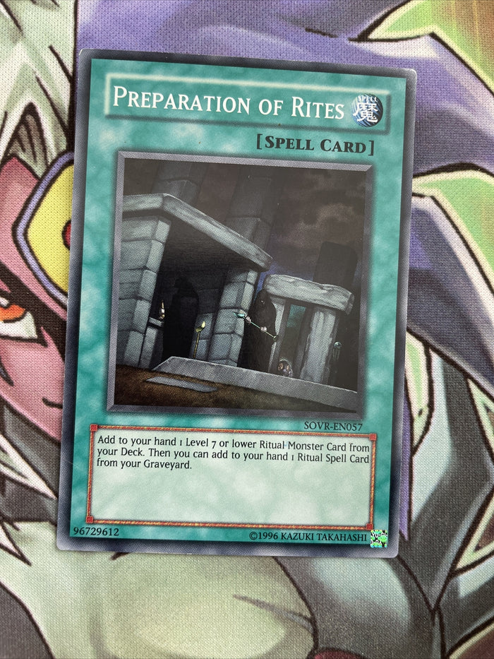 SOVR-EN057 Preparation Of Rites Super Rare UNL Edition NM Yugioh Card