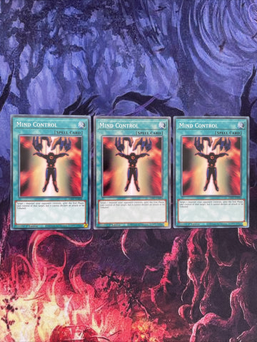 LED7-EN044 3 x Mind Control Card Playset Unl Ed Common YuGiOh NEW
