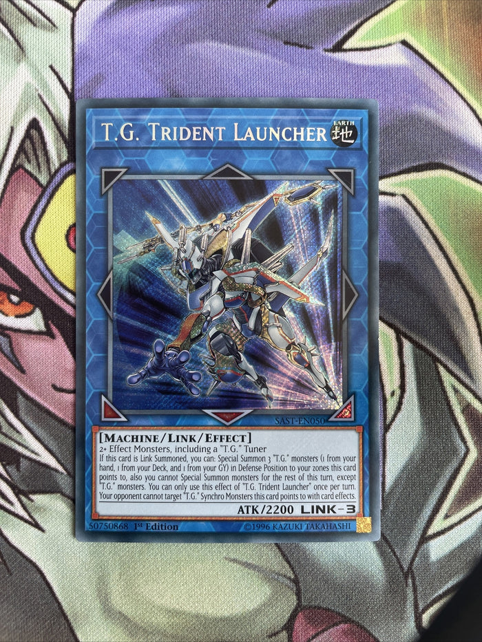 SAST-EN050 T.G. Trident Launcher Secret Rare Near Mint 1st Edition Yugioh Card
