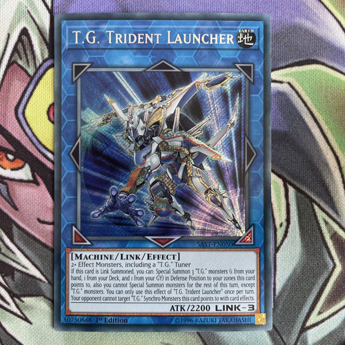 SAST-EN050 T.G. Trident Launcher Secret Rare Near Mint 1st Edition Yugioh Card