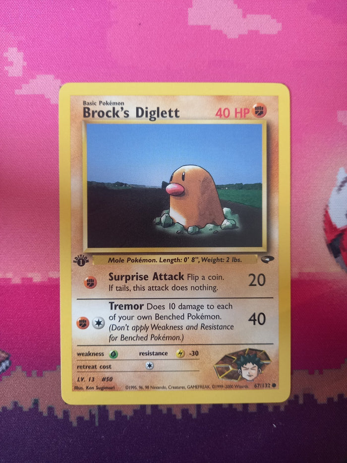 Pokemon Card Brock's Diglett Gym Challenge 1st Edition Common 67/132 Near Mint