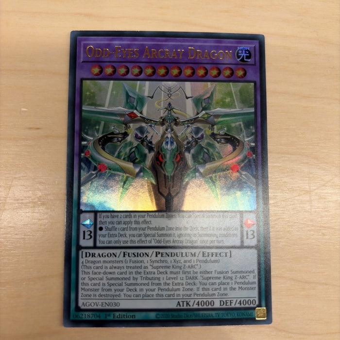 AGOV-EN030 YUGIOH Ultra Rare Odd-Eyes Arcray Dragon 1st Edition