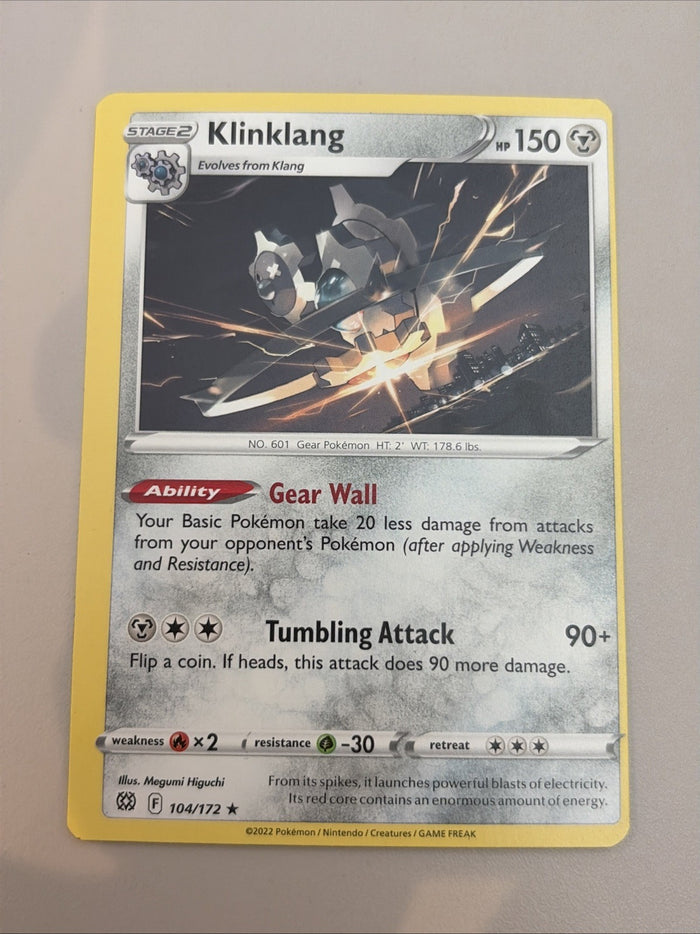 Pokemon Card Klinklang Brilliant Stars 104/172 MISCUT Misprint Near Mint