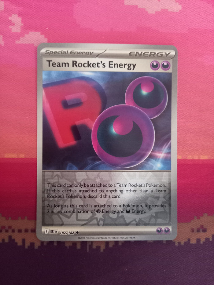Pokemon Card Team Rocket's Energy Destined Rivals Reverse Holo 182/182 Near Mint