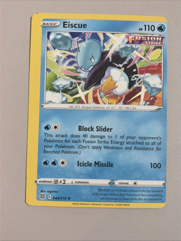 Pokemon Eiscue Brilliant Stars MISPRINT ALIGNMENT DOT Light Play