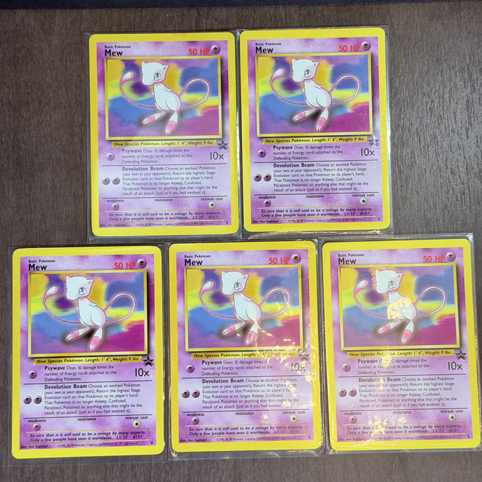 5 Mew Black Star Promo #8 Wotc Vintage Cards *25+ Available at LG Discount*