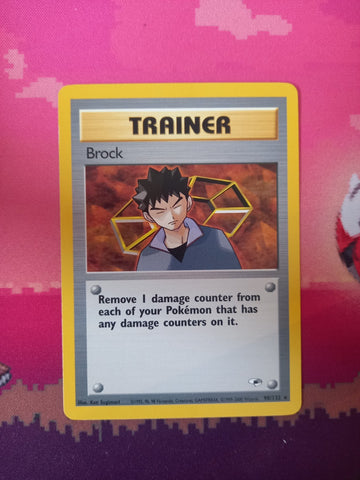 Pokemon Card Brock Gym Heroes Rare 98/132 Near Mint