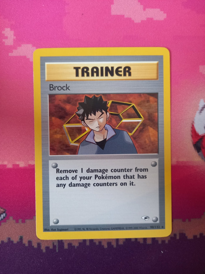 Pokemon Card Brock Gym Heroes Rare 98/132 Near Mint