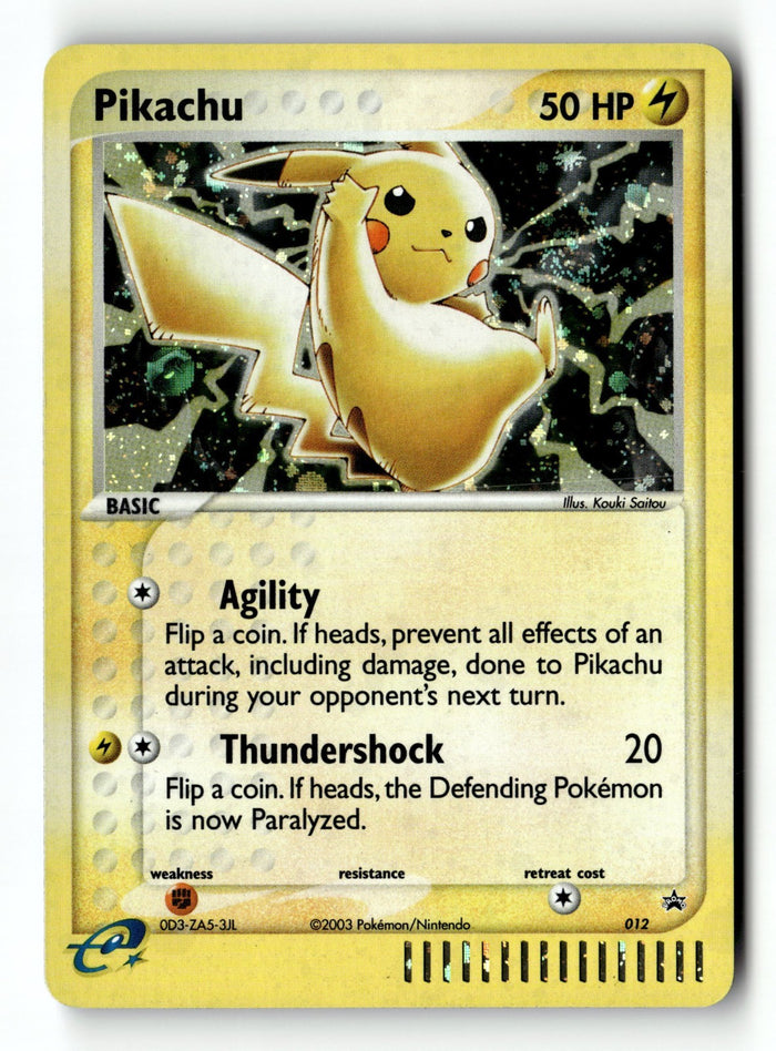 Pokemon Card Pikachu Nintendo Black Star Promo 012 Holo Light Play