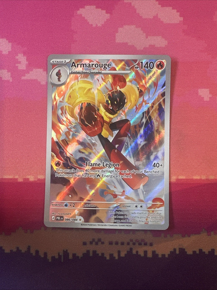Pokemon Armarouge Pitch Black Illustration Rare 086/084 Near Mint