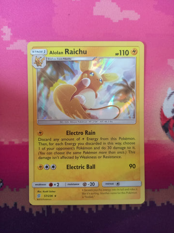 Pokemon Card Alolan Raichu Cosmic Eclipse Holo Rare 57/236 Near Mint