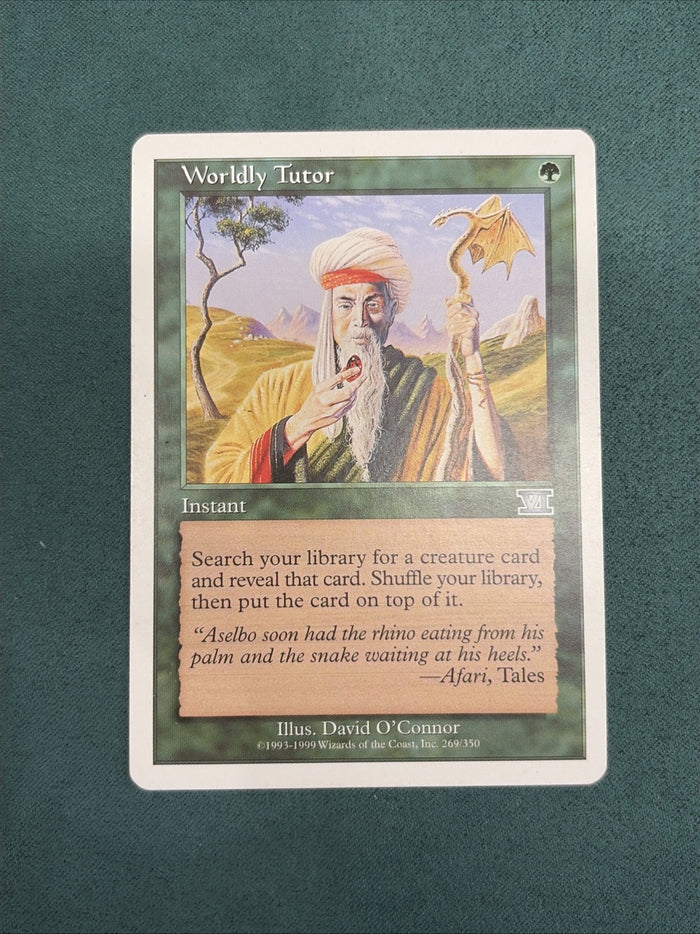 MTG Worldly Tutor 6th Edition LP Magic The Gathering