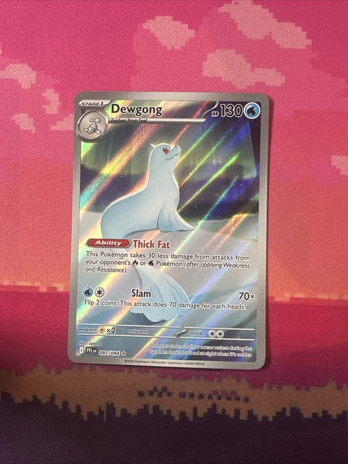 Pokemon Dewgong Phantasmal Flames Illustration Rare 097/094 Near Mint