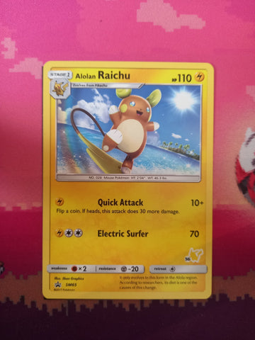 Pokemon Card Alolan Raichu SM65 Black Star Promo Pikachu STAMPED Near Mint