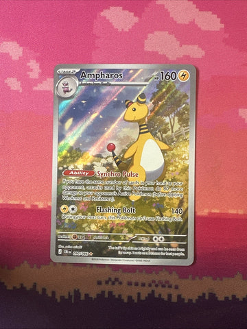 Pokemon Ampharos Chaos Rising Illustration Rare 090/086 Near Mint