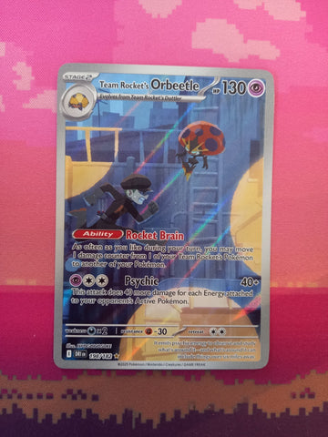 Pokemon Card Team Rocket's Orbeetle 198/182 Illustration Rare Destined NM