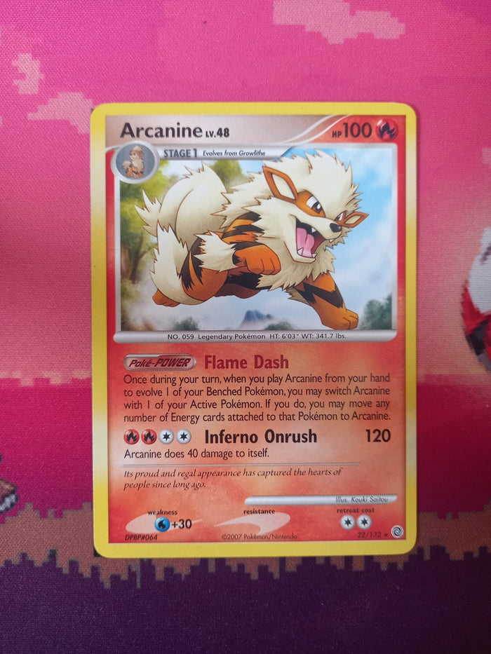 Pokemon Card Arcanine Secret Wonders Rare 22/132 Near Mint
