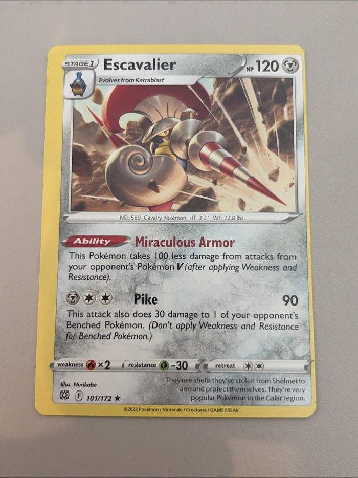 Pokemon Card Escavalier Brilliant Stars 101/172 MISCUT Misprint Near Mint