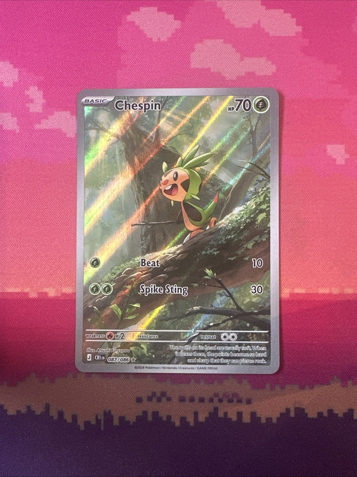 Pokemon Chespin Chaos Rising Illustration Rare 087/086 Near Mint