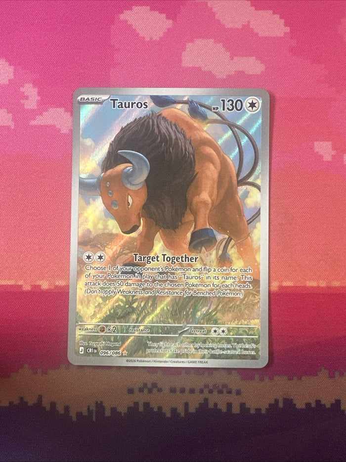 Pokemon Tauros Chaos Rising Illustration Rare 096/086 Near Mint