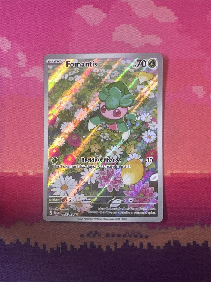 Pokemon Fomantis Pitch Black Illustration Rare 085/084 Near Mint