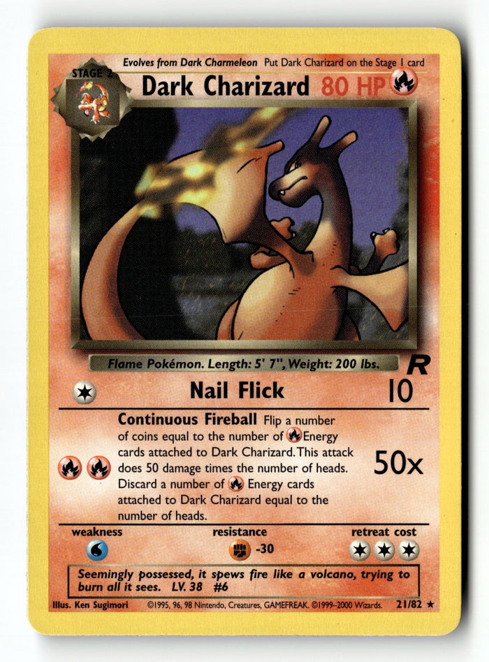 Pokemon Card Dark Charizard Team Rocket Rare 21/82 Light Play