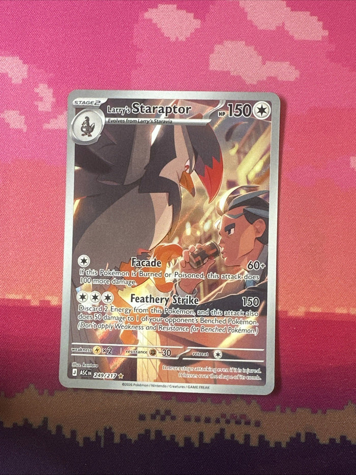 Pokemon Larry's Staraptor Asceded Heroes Illustration Rare 249/217 Near Mint